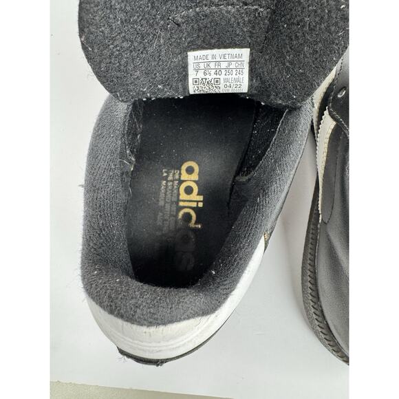 Adidas Samba Classic Mens 7 Black Leather White Stripe Brown Sole Indoor Shoe OG - Picture 9 of 12